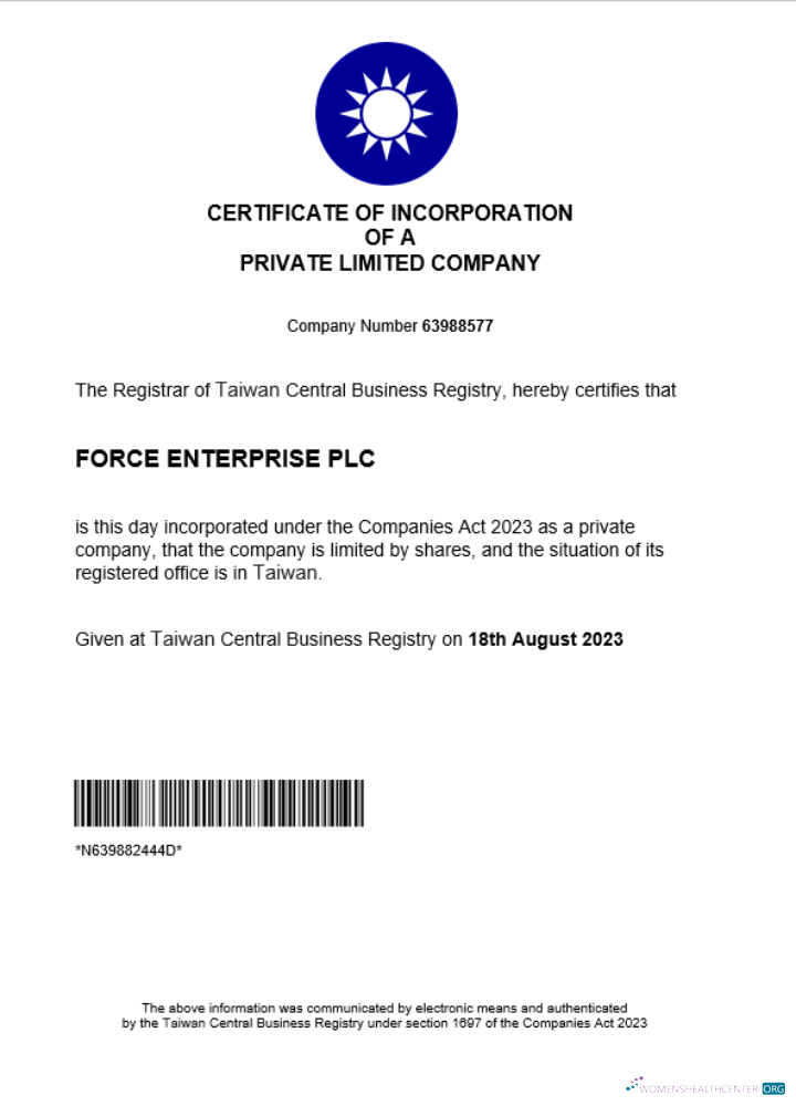 Download Taiwan business registration certificate Word and PDF template Photoshop template